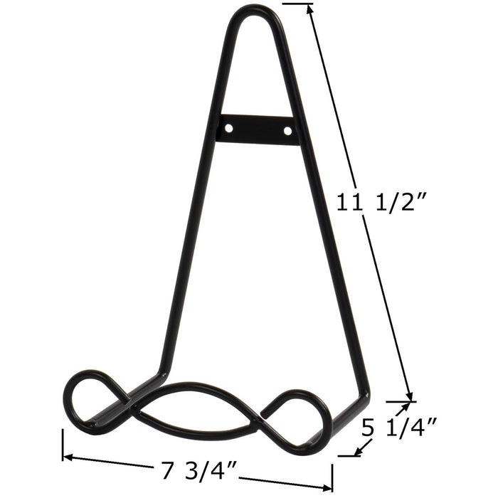 Red Co. Easel Display Rack Stand for Decorative Home Wall, Unique Loop Design, 8" W × 5" D × 11" H, Black