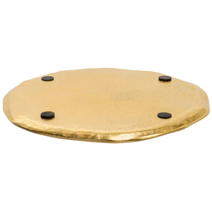 Red Co. 12” Dia Decorative Uneven Round Textured Metal Centerpiece Plate Tray, Gold Visit the Red Co. Store
