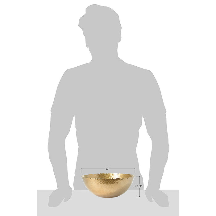 Red Co. Antique Style Tabletop Gold Textured Centerpiece Round Serving Platter Tray Catch-All Dish - 13 Inches Dia, for Dining Living Room Home Décor