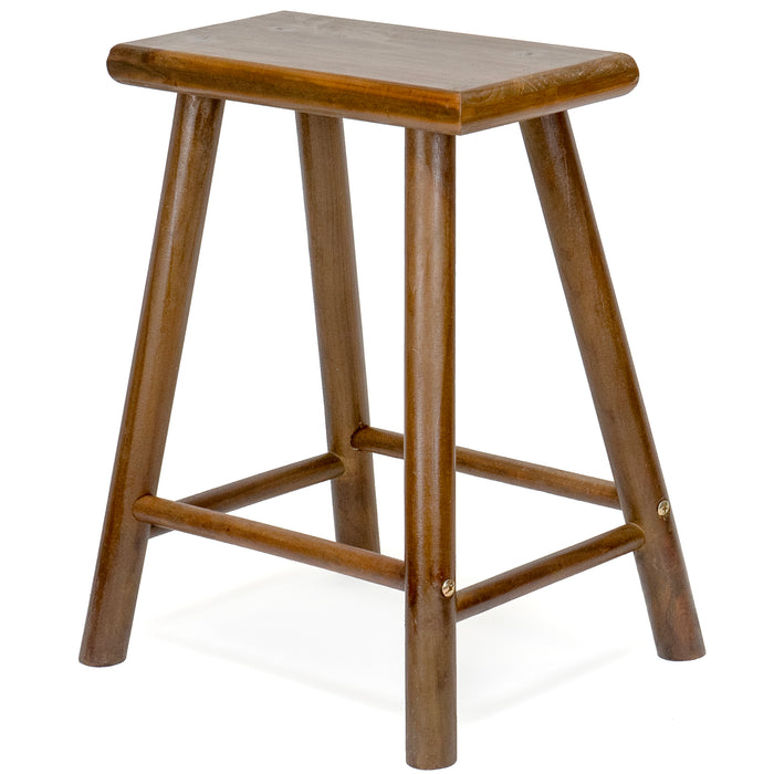 Red Co. 17.5” Tall Decorative Rectangular Top Wooden Stool Display Plant Stand Table, Brown