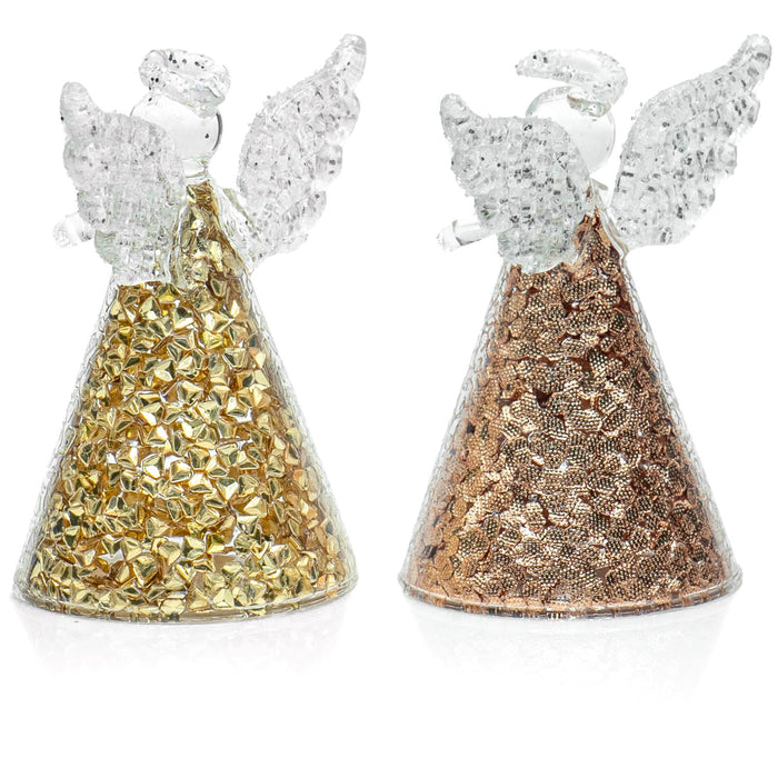 Red Co. Set of 12 Glass 3.5" Praying Holy Angel Figurines, Hanging Christmas Tree Ornaments