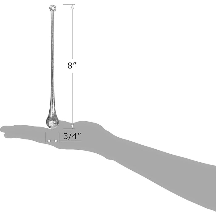 Red Co. Set of 6 Decorative 8" Glass Icicle Drop Hanging Christmas Tree Ornaments, Antique Silver