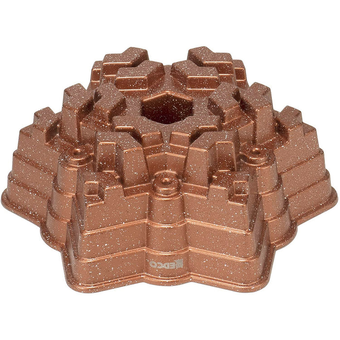 Red Co. 8 Cup Non Stick Cast Aluminum 9.5 inch Snowflake Cake Baking Pan, Copper Finish