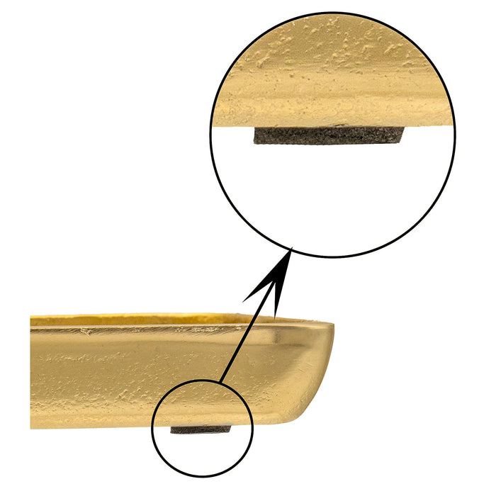 Red Co. Set of 4 Decorative 6” x 4” Small Textured Metal Rectangular Organizing Decorative Trays, Antique Gold