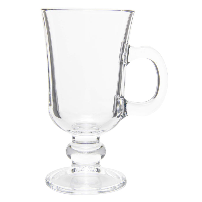 Red Co. Original Footed Clear Glass Irish Coffee Mug, Set of 6-7.75 Ounce