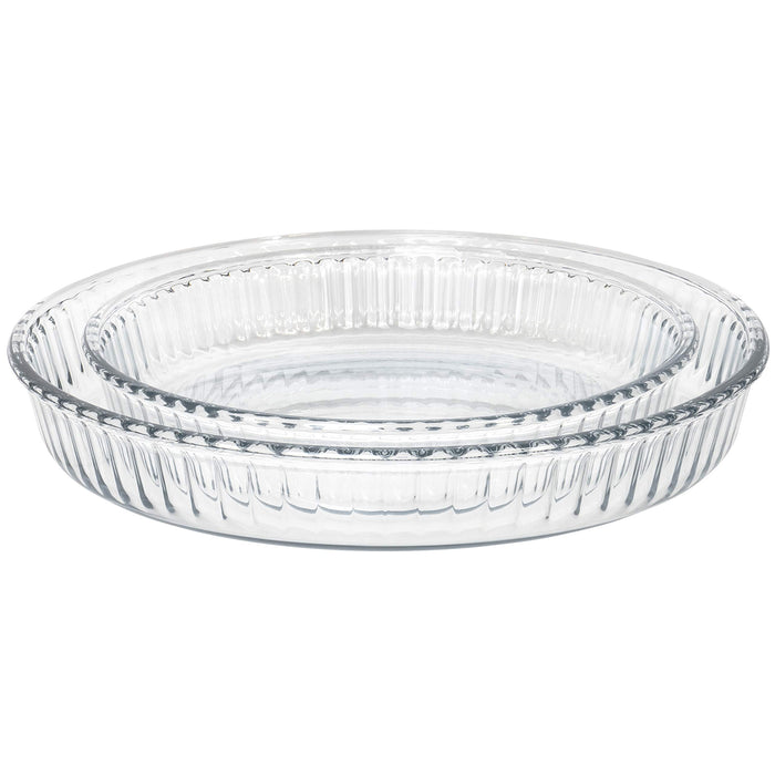 Red Co. Heat Resistant Cake and Pie Glass Dish, Set of 2