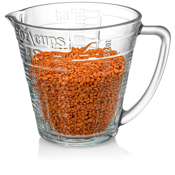 Premium Quality Glass Measuring Cup With Large Handle - 32 Ounce(1000ml.)