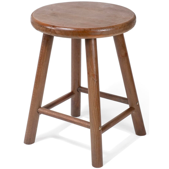 Red Co. 16.5” Tall Decorative Round Top Rubberwood Stool Display Plant Stand Table, Brown