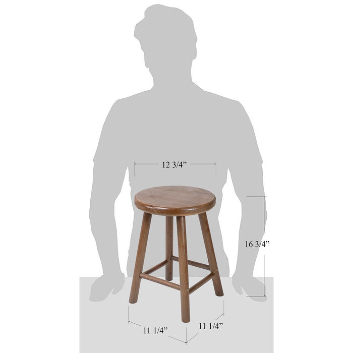 Red Co. 16.5” Tall Decorative Round Top Rubberwood Stool Display Plant Stand Table, Brown