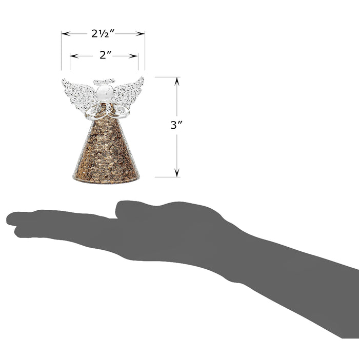 Red Co. Set of 12 Glass 3.5" Praying Holy Angel Figurines, Hanging Christmas Tree Ornaments