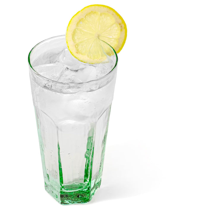 Red Co. Set of 4 Textured 17 Fl Oz B Recycled Glass Beverage Drinking Tumblers, Green-Tinted