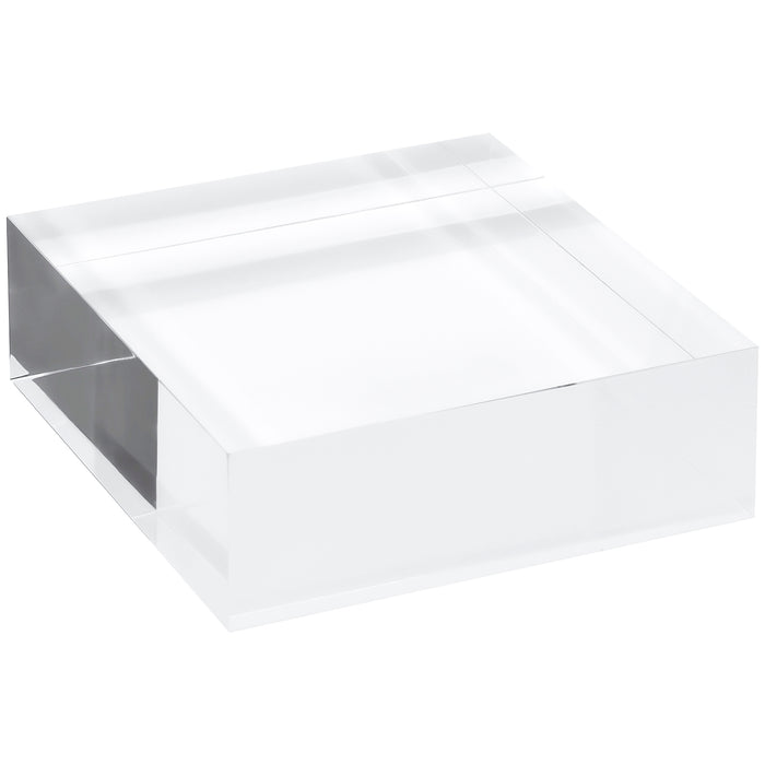 Red Co. Crystal Clear Polished Solid Acrylic Cube Jewelry Display Stand Pedestal Riser