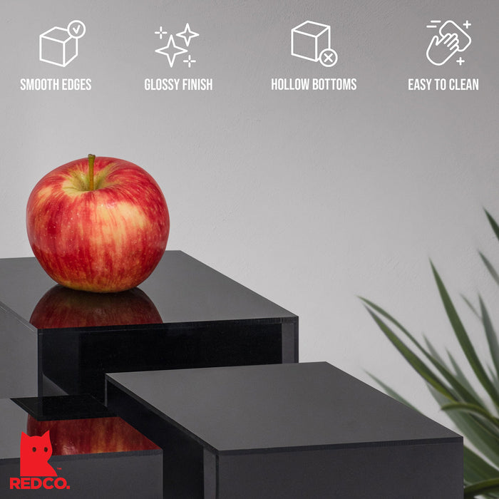Red Co. Set of 3 Acrylic Cube Display Nesting Risers with Hollow Bottoms