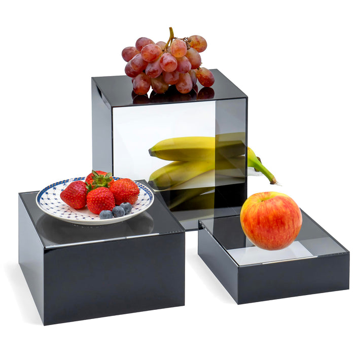 Red Co. Set of 3 Acrylic Cube Display Nesting Risers with Hollow Bottoms
