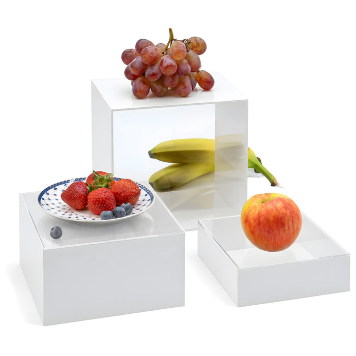 Red Co. Set of 3 Acrylic Cube Display Nesting Risers with Hollow Bottoms