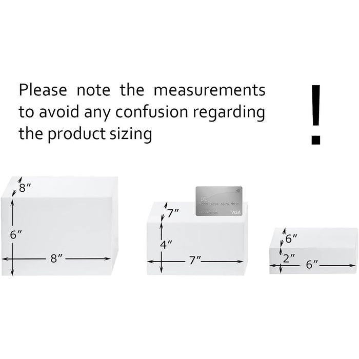 Red Co. Set of 3 Acrylic Cube Display Nesting Risers with Hollow Bottoms