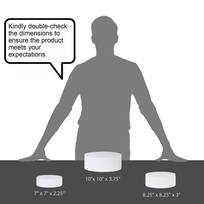 Red Co. Set of 3 Sizes Acrylic Round Cylinder Display Nesting Riser Stands with Hollow Bottoms