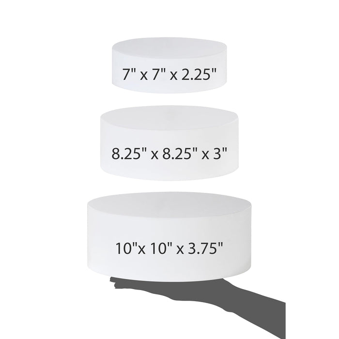 Red Co. Set of 3 Sizes Acrylic Round Cylinder Display Nesting Riser Stands with Hollow Bottoms