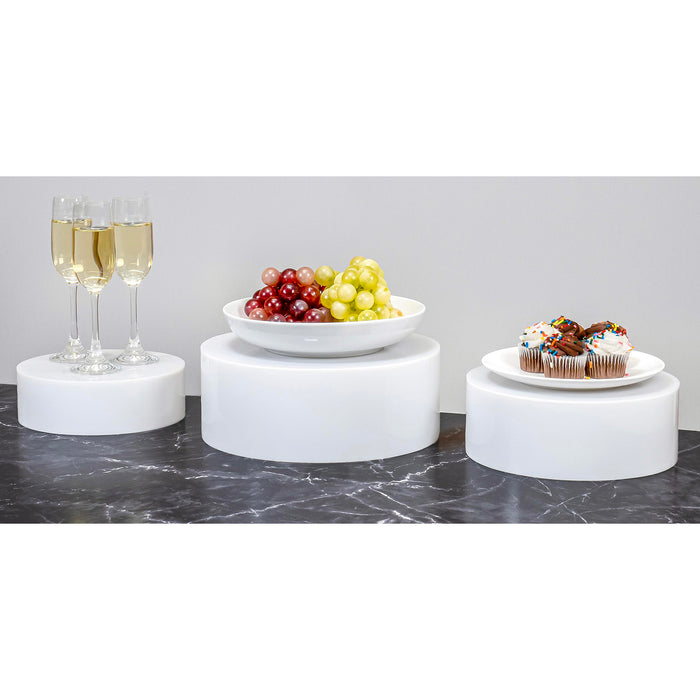 Red Co. Set of 3 Sizes Acrylic Round Cylinder Display Nesting Riser Stands with Hollow Bottoms