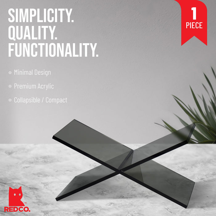 Red Co. Acrylic Book Holder 2 Piece Reading Stand for Open and Closed Books, Magazines, Textbooks 6" x 11" x 6"