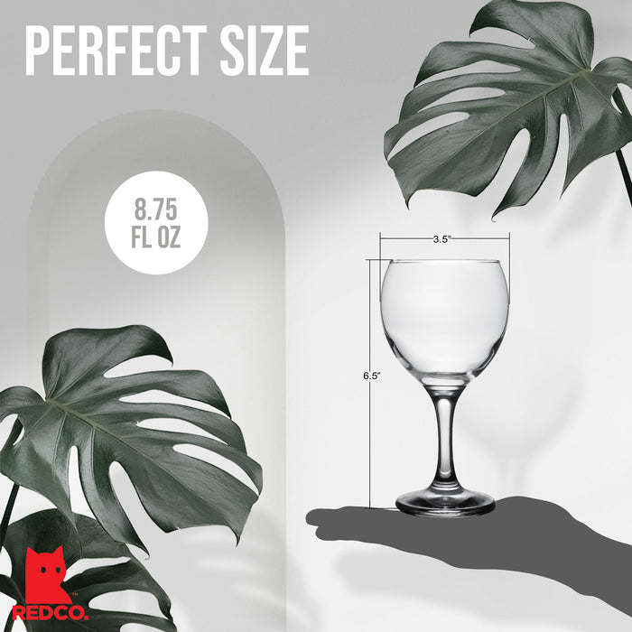 Classic Crystal Clear Stemmed White Wine Glass, 8 Ounce - Set of 6