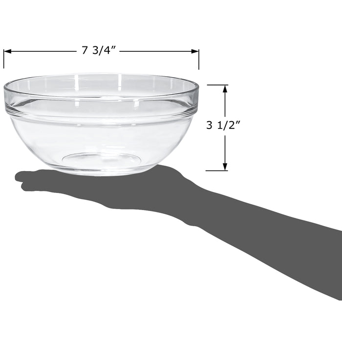 Red Co. Fully Tempered Clear Glass Mixing Bowl with Safety Rim