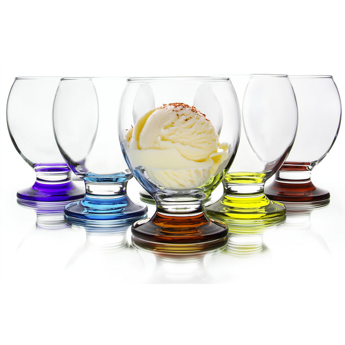 Red Co. Orion Multicolor Footed Goblets, Set of 6