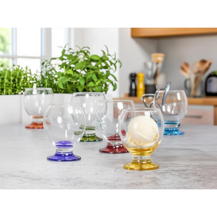 Red Co. Orion Multicolor Footed Goblets, Set of 6