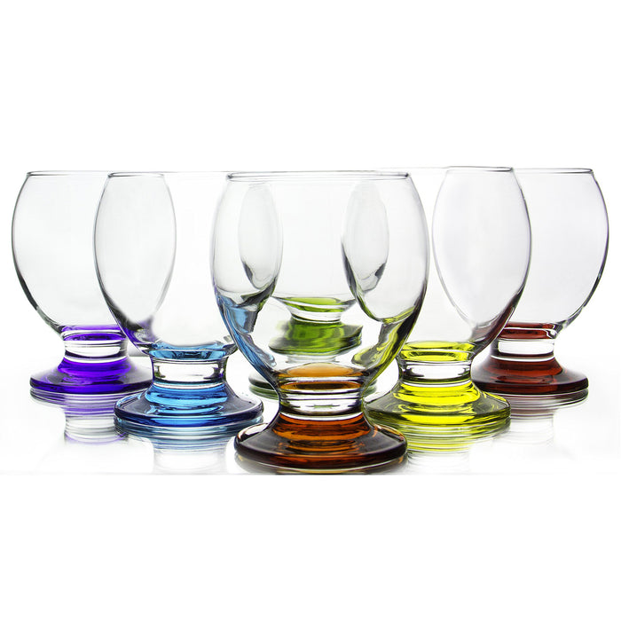 Red Co. Orion Multicolor Footed Goblets, Set of 6