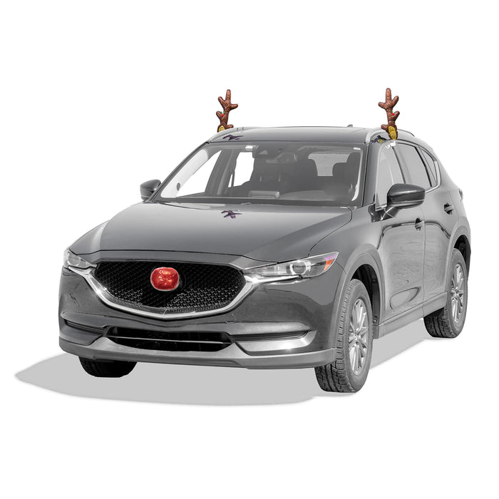 Red Co. 16.5” Sequined Reindeer Antlers & Nose Christmas Car Kit Products