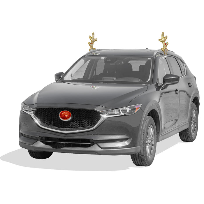Red Co. 16.5” Sequined Reindeer Antlers & Nose Christmas Car Kit Products