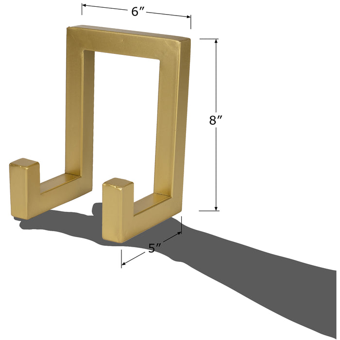 Red Co. 8” Tall Industrial-Style Metal Photo Frame Holder & Plate Display Stand Easel