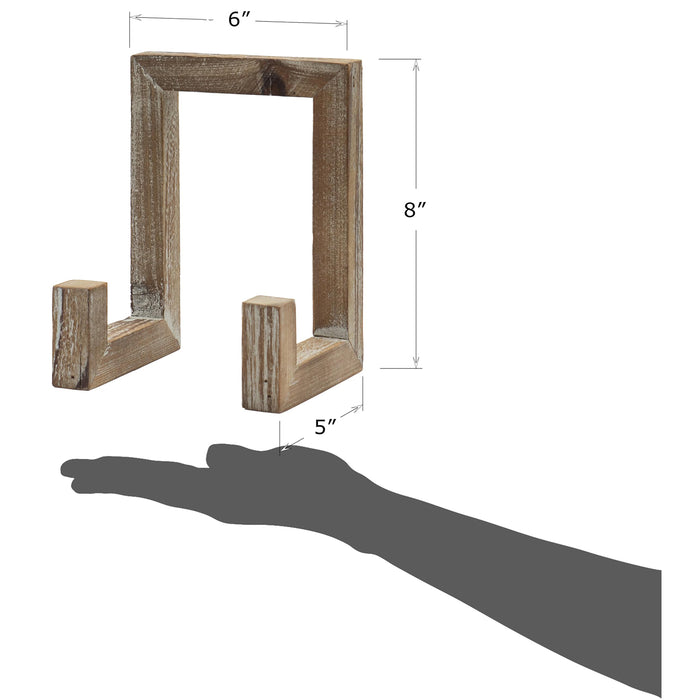 Red Co. 8” Tall Decorative Farmhouse Wooden Display Plate Stand and Art Holder Easel