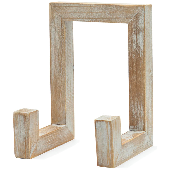 Red Co. 8” Tall Decorative Farmhouse Wooden Display Plate Stand and Art Holder Easel