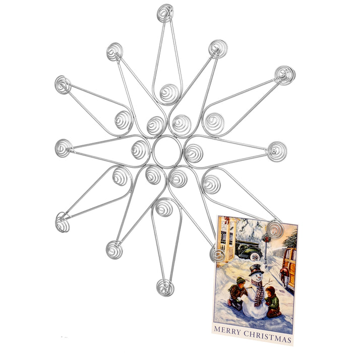 Red Co. 17” Decorative Metal Christmas Star Wall Display Card & Photo Holder Rack