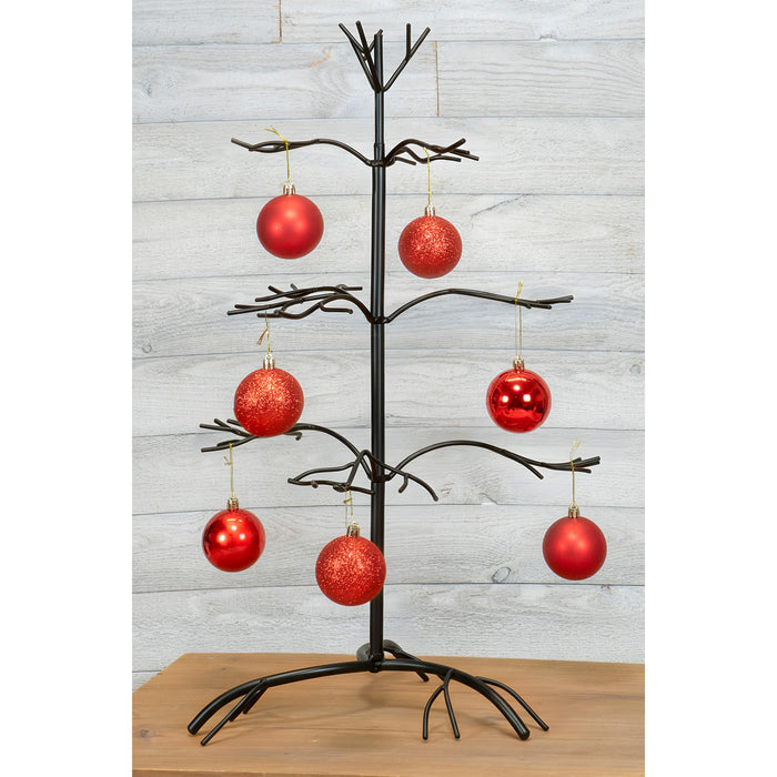 Red Co. Ornament Tree Christmas Décor Jewelry and Accessory Display in Black Finish - 25" h