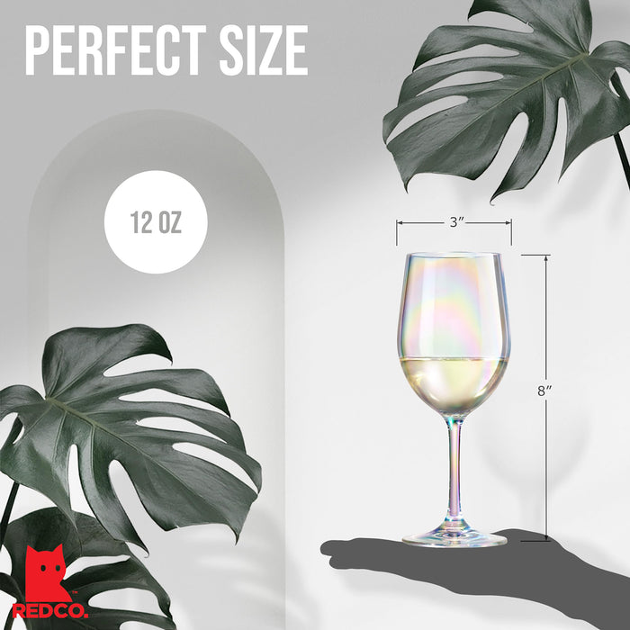 Red Co. Set of 6 Classic Clear Acrylic 12 Fl Oz Outdoor Wine Goblets