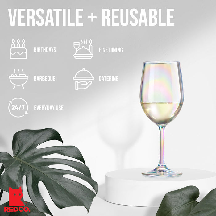 Red Co. Set of 6 Classic Clear Acrylic 12 Fl Oz Outdoor Wine Goblets