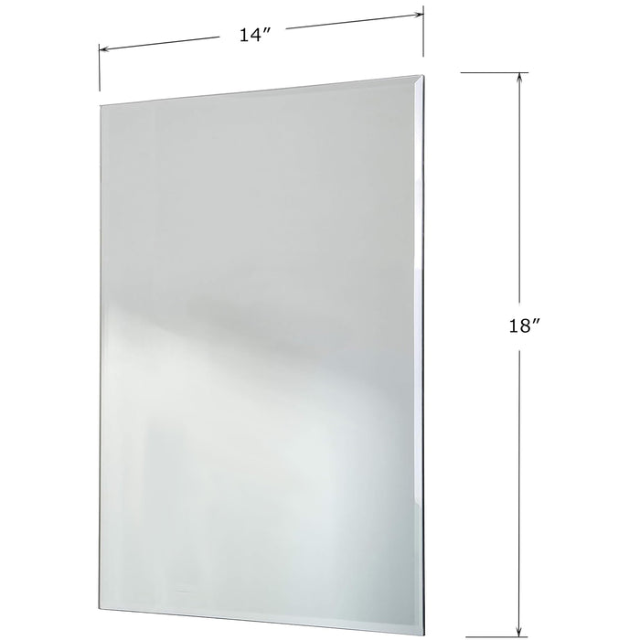 Red Co. Large Decorative Frameless Beveled Edge Wall Hanging Mirror, Rectangular