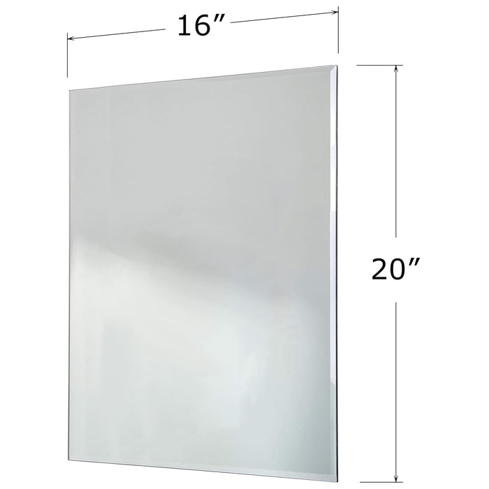 Red Co. Large Decorative Frameless Beveled Edge Wall Hanging Mirror, Rectangular
