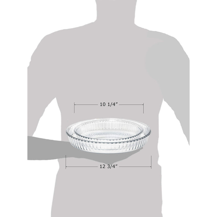Red Co. Heat Resistant Cake and Pie Glass Dish, Set of 2