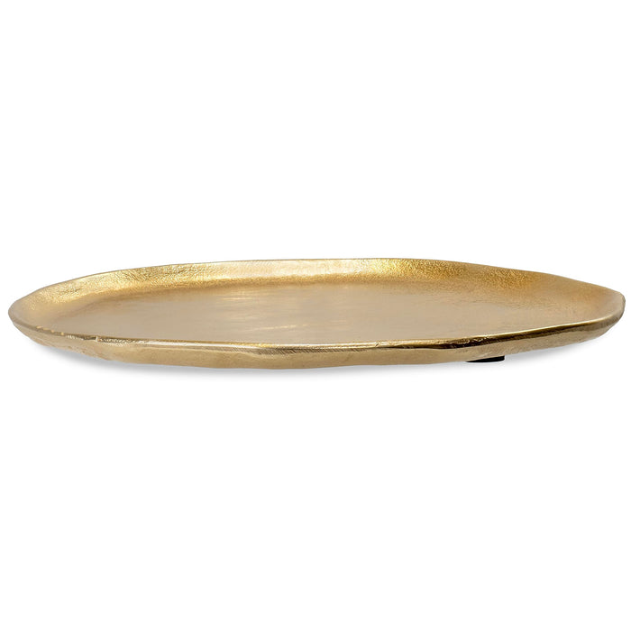 Red Co. 12” Dia Decorative Uneven Round Textured Metal Centerpiece Plate Tray, Gold Visit the Red Co. Store