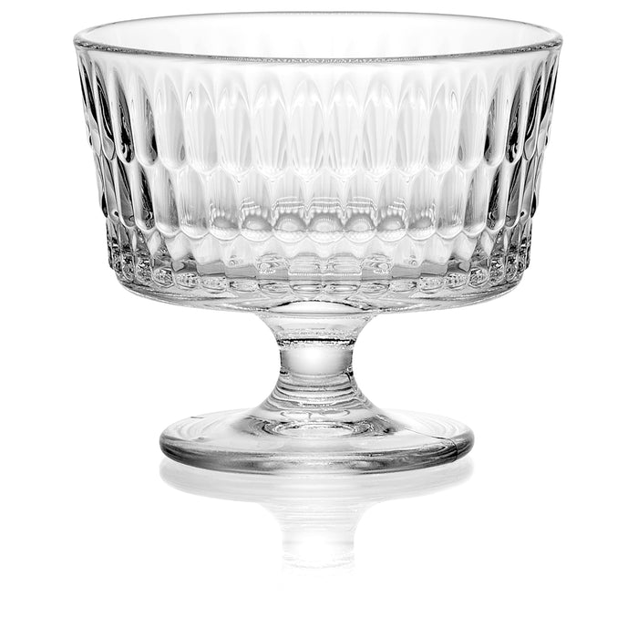 Red Co. Set of 6 Clear Glass 8 Fl Oz Footed Dessert Bowl Cups for Ice Cream, Parfait, Fruit Salad, or Pudding