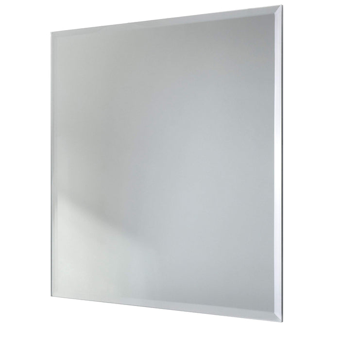 Modern Minimalist Square Mirror, Frameless with Beveled Edge, Large, 12x12 Inches