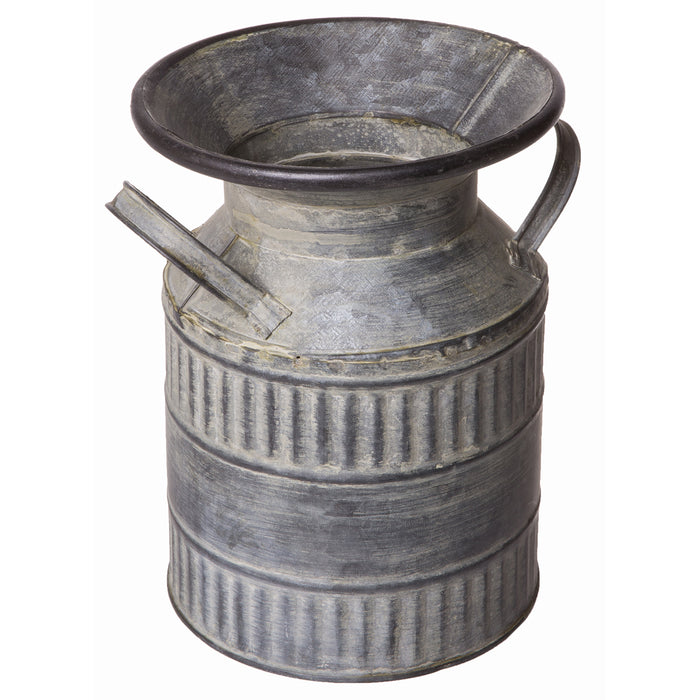 Red Co. 8" Decorative Old Fashioned Galvanized Milk Can Country Rustic Planter Jug Vase, Medium Sized