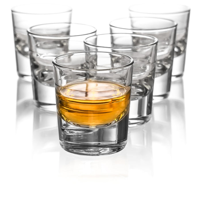 Red Co. Set of 6 Clear Glass Small 6 Fl Oz Drinking Glassware Beverage Tumblers