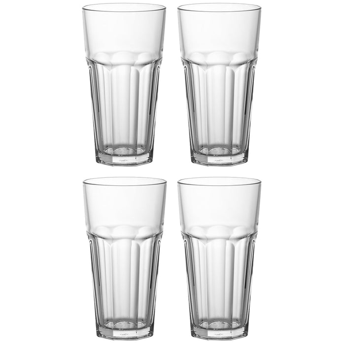 Red Co. Set of 4 Clear Glass 22 Fl Oz Drinking Highball Tumblers for Water, Juice, Beer, Cocktails