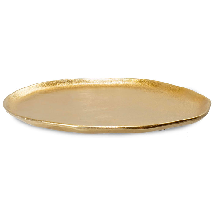 Red Co. 12” Dia Decorative Uneven Round Textured Metal Centerpiece Plate Tray, Gold Visit the Red Co. Store