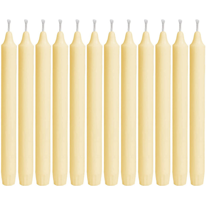 Red Co. Pantry Collection 10 Inch Classic Unscented Taper Candles 12-Pack, Ivory, 10 Hour Burn Time