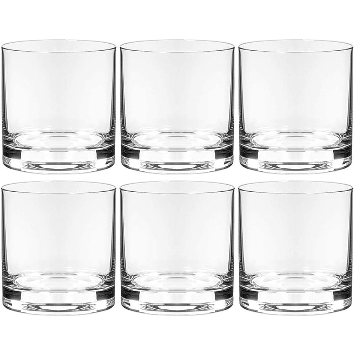 Double Old Fashioned Whiskey Glasses - Heavy Base Cocktail Tumblers, 10oz. - Set Of 6